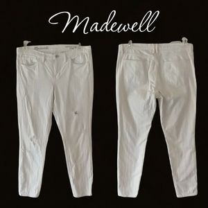 Madewell 9" High Rise Skinny White Jeans